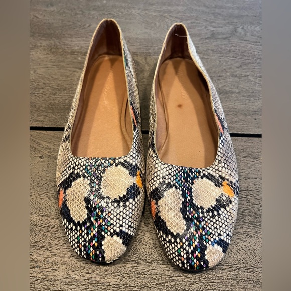 Madewell Shoes - Madewell The Cory D-Orsay Flat Snake Embossed Leather Women’s Size 9 
Slip On